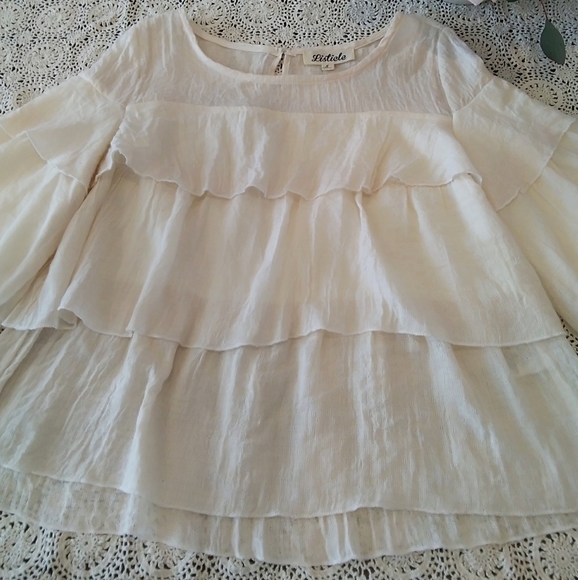 Babydoll Cropped Boho Blouse - Picture 7 of 10